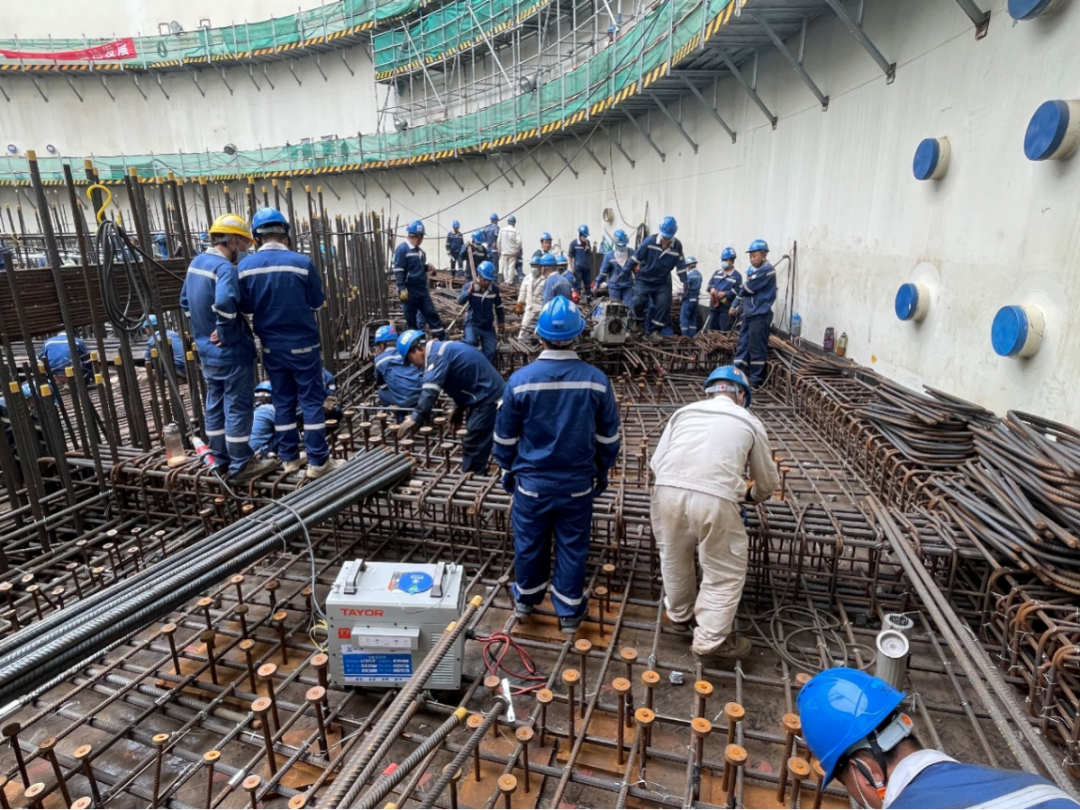 华能海南昌江核电二期项目4号机组反应堆厂房内部结构0米板混凝土浇筑开始
