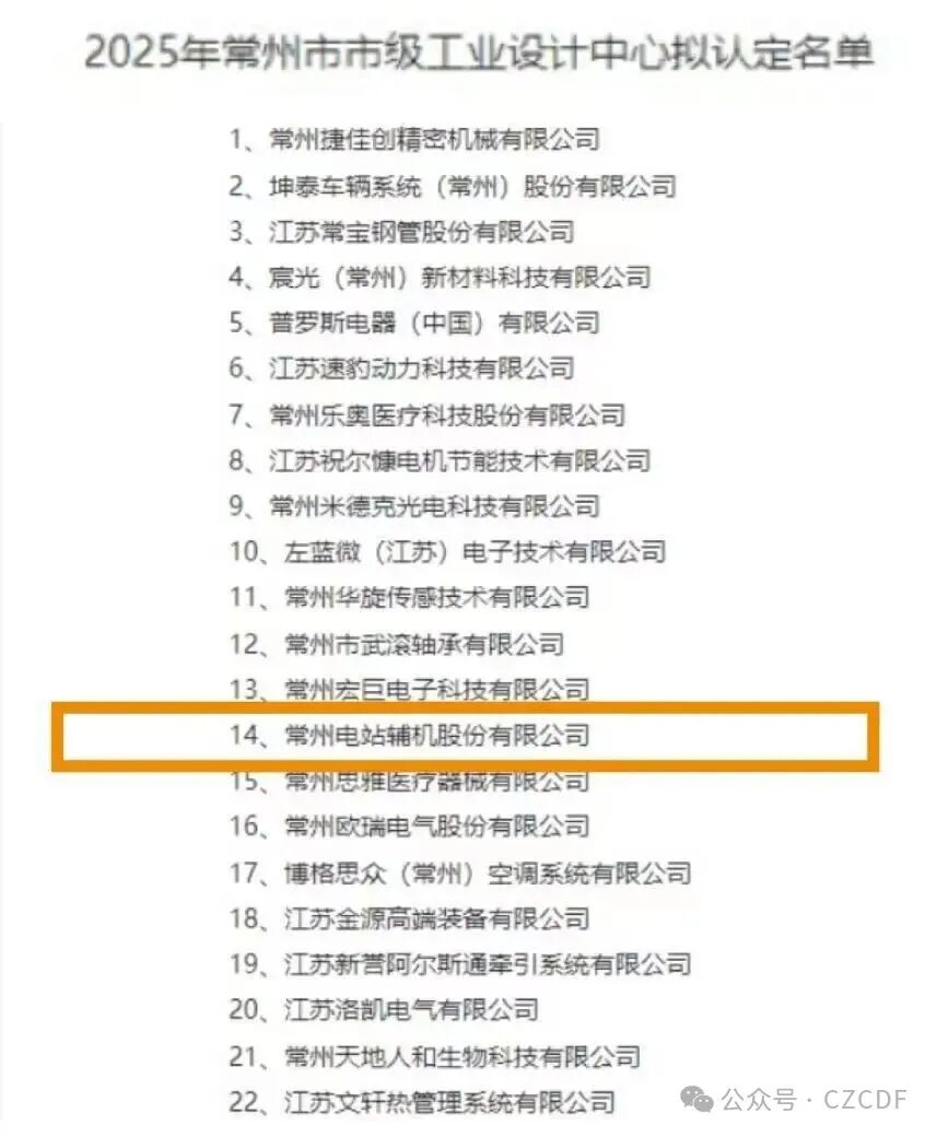 常辅股份荣获“2025年度常州市企业工业设计中心”认定