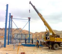 福清项目部生产临建钢结构厂房正式吊装